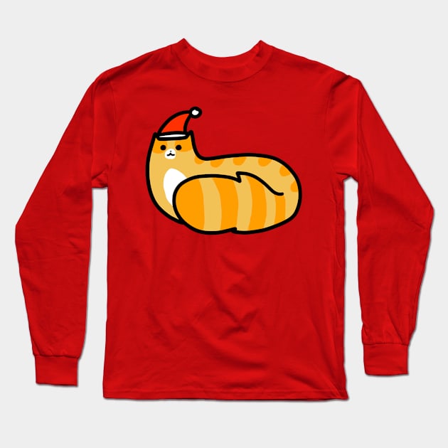 Fluffy Christmas Tabby Long Sleeve T-Shirt by saradaboru